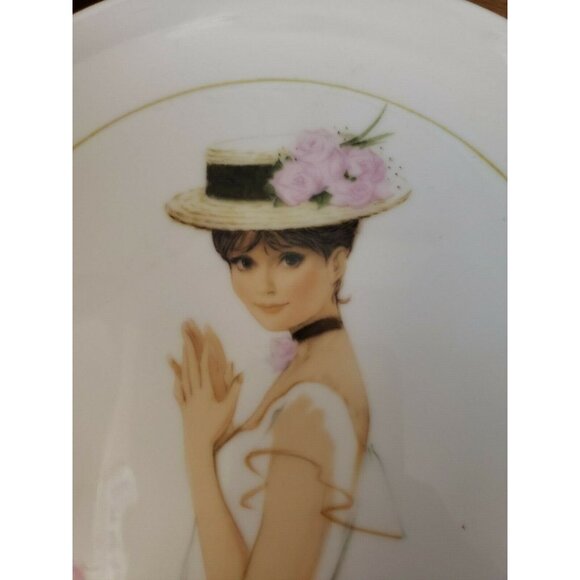 Enesco Imports Japan Victorian Girl with Hat Porcelain Collector Plate 8 - Picture 2 of 6